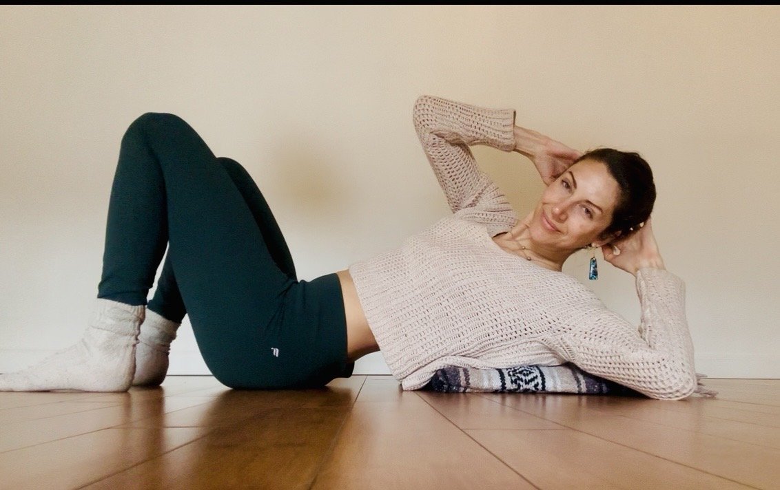 April in restorative yoga